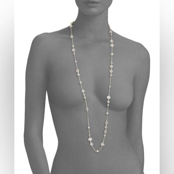 John Hardy Sterling Silver Moonstone Bamboo Bracelet and Necklace Bundle. - Picture 13 of 13